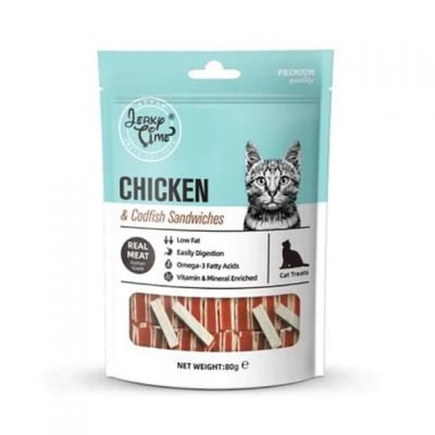 Jerky Time for Cat Chicken & Codfish Sandwiches(80g)