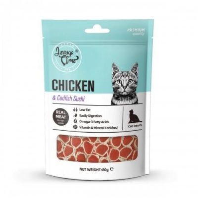 Jerky Time for Cat Chicken & Codfish Sushi (80g)