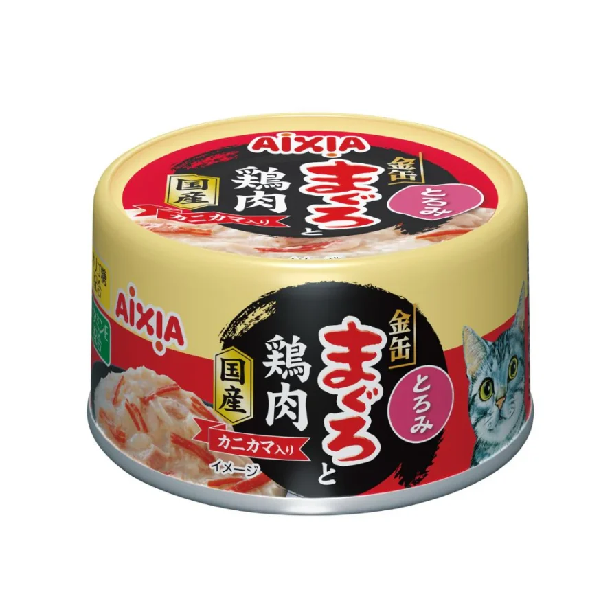 (GMC-6) Aixia Kin Can Tuna & Chicken w/ Crab Stick RICH SAUCE 70g
